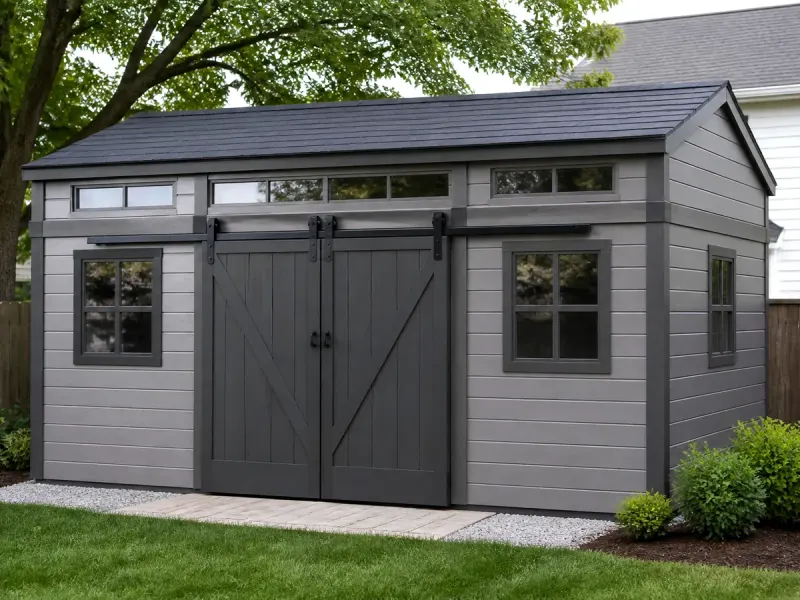 Professional assembly of Suncast Modernist shed in Raleigh, North Carolina