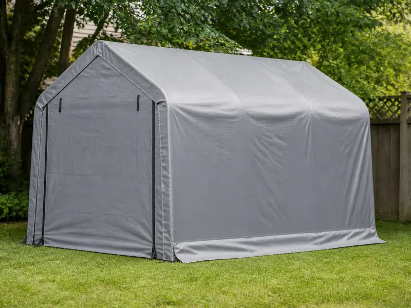 Professional assembly of ShelterLogic Fabric Shed 6×6 / 8×10 in Raleigh, North Carolina