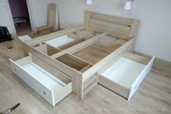 Storage Bed with Large Drawers Assembly