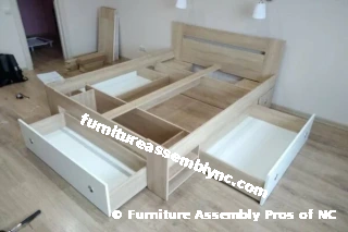 Storage Bed with Large Drawers Assembly