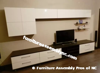 Wall-Mounted Entertainment Center Assembly