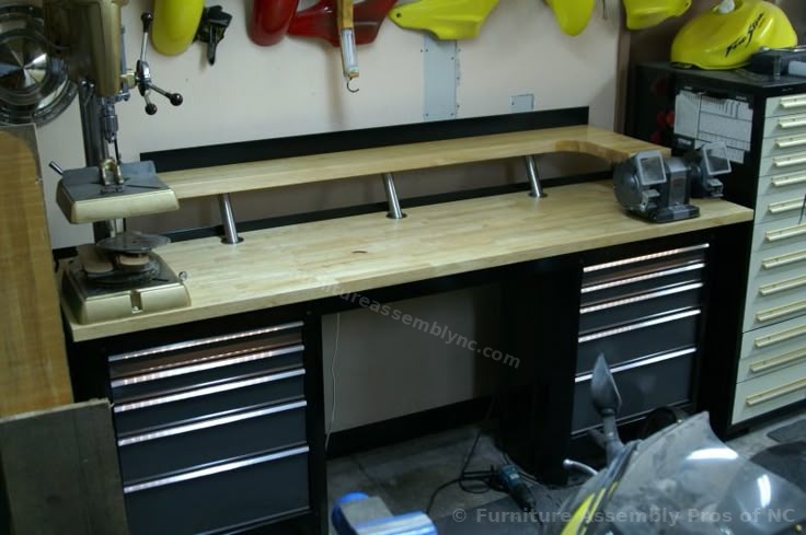 Garage Workbench & Storage Cabinet Assembly